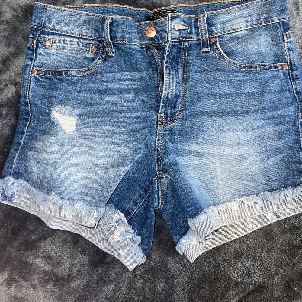 High waisted denim jean shorts